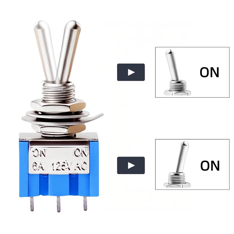 EGSCST 5 قيم 15 قطعة مجموعة مفاتيح التبديل الصغيرة SPST 6A 125V ON/Off/ON 2/3/6 دبابيس 2/3 موضع مفاتيح روكر الصغيرة 6 أمبير 125 فولت - Image 5